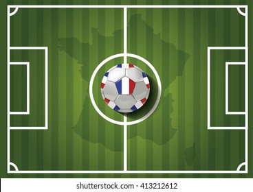 Vector of A soccer ball on soccer field.