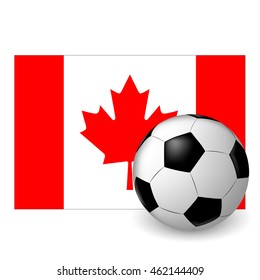 vector soccer ball on the flag of Canada