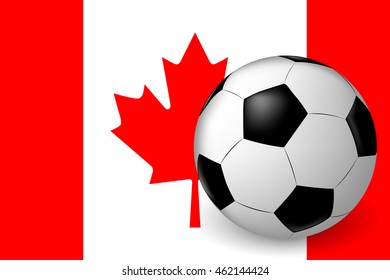 vector soccer ball on the flag of Canada