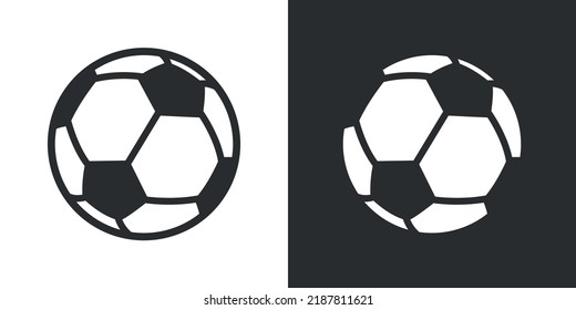 Vector Soccer ball on white and black backgrounds. European football logo. Football ball design. Vector illustration