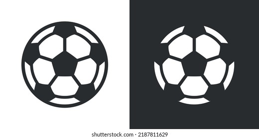 Vector Soccer ball on white and black backgrounds. European football logo. Football ball design. Vector illustration