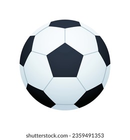 Vector soccer ball realistic white black picture.