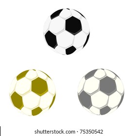 vector soccer ball set