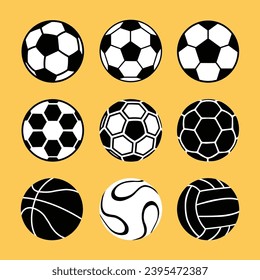 Vector soccer ball set illustration, Football vector art