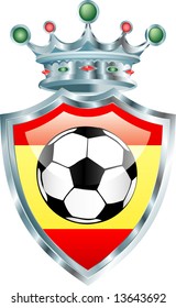 vector soccer ball with spain flag