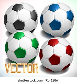 vector soccer balls