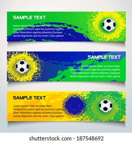Vector Soccer banner in Brazil flag color concept ( Even Soccer Banner Design ) 