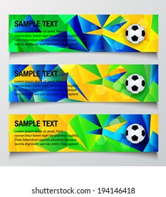 Vector Soccer Banner Brazil Flag Color Stock Vector (Royalty Free ...