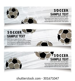 Vector Soccer banner with grunge design ( Event Soccer Banner Design )
