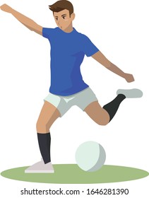 Vector Soccer Boy kicking soccer ball
