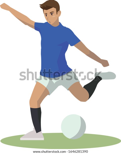 サッカーボールを蹴るベクターサッカーボーイ のベクター画像素材 ロイヤリティフリー
