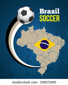 Vector soccer. Can use for poster soccer festival, Postcard Brazil 2014, Brochure travel sport festival.