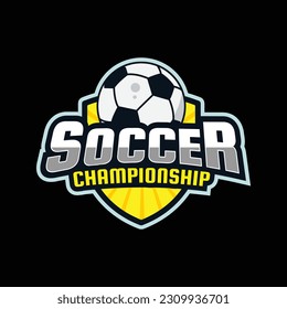 Vector soccer championship logo design template, event, championship, league, sports editable text logo