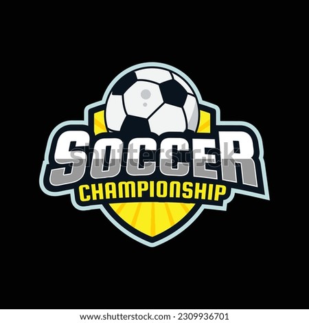 Vector soccer championship logo design template, event, championship, league, sports editable text logo