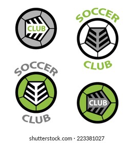 vector soccer club emblem ball shoelace