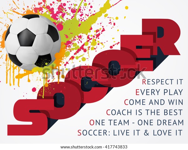 Vector Soccer Design Ball Colorful Splashes Stock Vector (Royalty Free ...