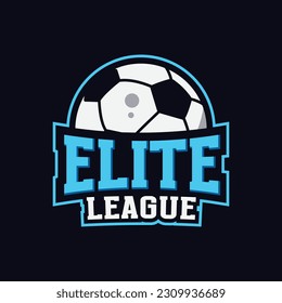 Vector soccer elite league logo design template, event, championship, league, sports editable text logo