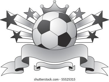 Vector soccer emblem with stars