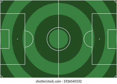 Vector soccer field with circle grass