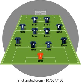 Vector soccer field formation