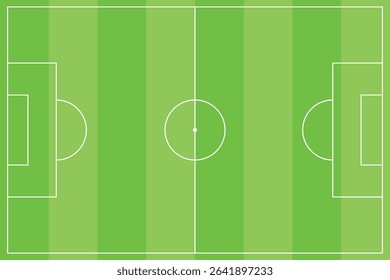 Vector soccer field with green grass