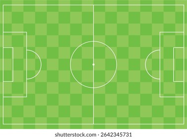 Vector soccer field with green grass
