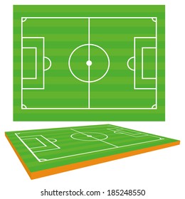 Vector Soccer Field Isolated On White Background