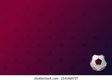 vector of soccer or football background. template of soccer or football wallpaper with ball pattern and 3d ball icon. red and blue as main color and gradient themes. asian soccer competition.