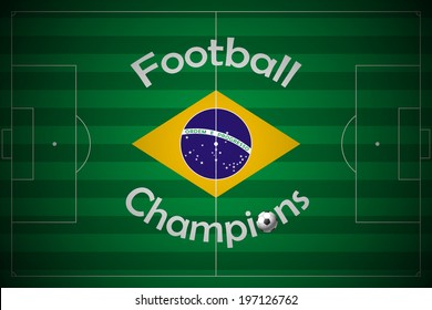Vector soccer or football Brazilian poster.