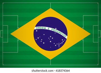 Vector soccer or football Brazilian poster.