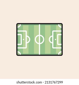 Vector Soccer - Football Field icon. Ready to use in multiple projects like websites, apps, shops, videos, games, sport equipment, marketing among others.