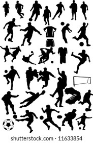 vector soccer, football silhouette