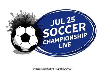 Vector soccer football sport scoreboard spotlight background place for copy text ad. Banner, flyer, poster, TV concept design brush doodle flat style isolated illustration.