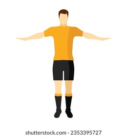 vector soccer game people flat icons set