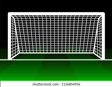 Vector soccer goal on soccer field