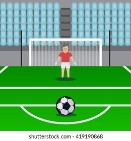 Vector Soccer With Goalkeeper Player