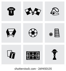 Vector Soccer icon set on grey background