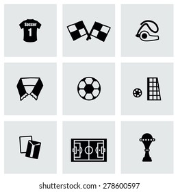 Vector Soccer icon set on grey background