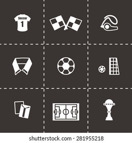 Vector Soccer icon set on black background