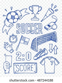 vector  soccer icon set on white