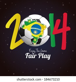 Vector Soccer Illustration For Brazil 2014 Editable