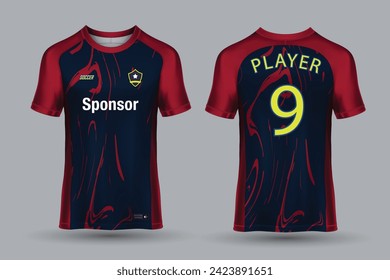 Diseño de jersey de fútbol vectorial para sublimación, diseño de camisetas deportivas