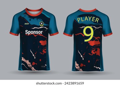 Vector soccer jersey design for sublimation, sport t shirt design