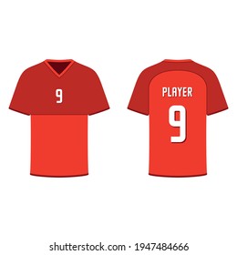 Vector soccer jersey template. Front view and back view. Sport illustration.