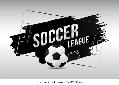 Vector of soccer league with football.