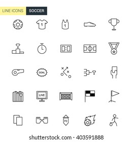 Vector soccer line icons