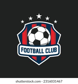 logotipo de fútbol vectorial o emblema de la insignia de fútbol del club de fútbol con escudo