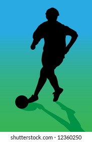 Vector of soccer player with ball