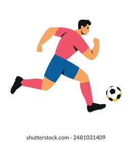 Vector Soccer Player With A Ball Isolated Illustration