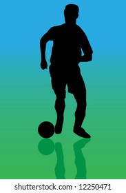 Vector of soccer player controlling the ball
